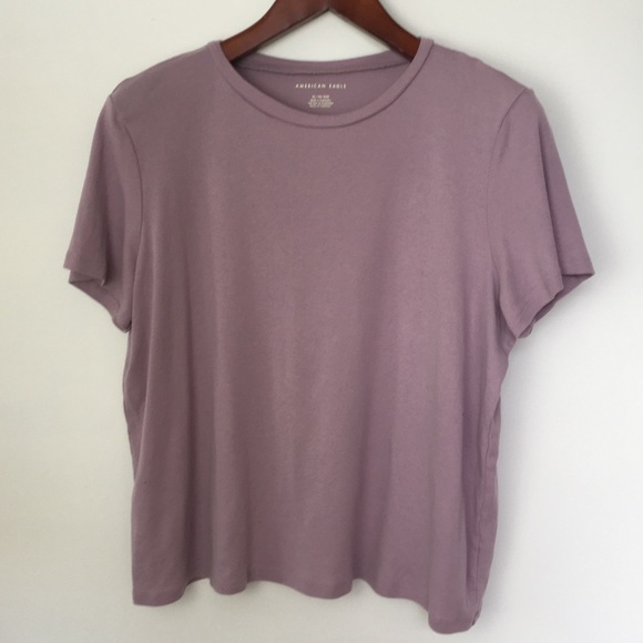American Eagle Lilac Purple Crew Neck Boxy Tee XL